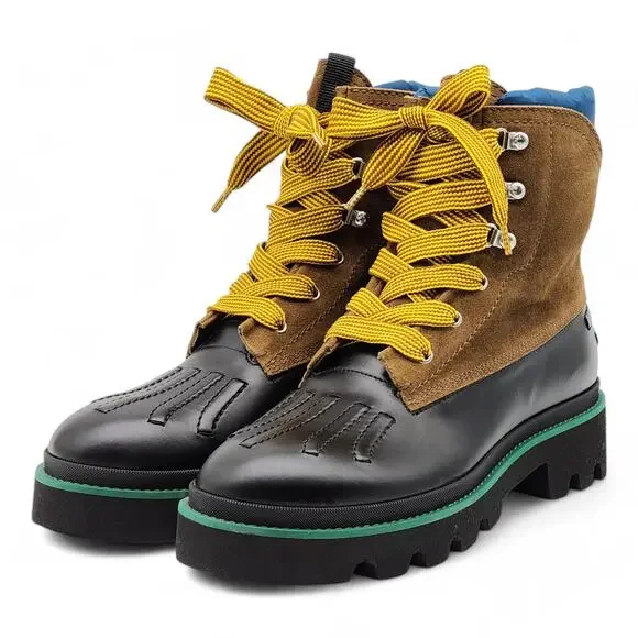 Dsquared2 Rubber and Leather Hiking Duck Boots Black 44 11US $1220